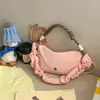 Bolsa de Ombro para Axila Nova de Nylon 2026 Transfronteiriça para Mulheres, Design de Nicho, Moda de Luxo, Pequena Bolsa de Mão Plissada, Bolsa de Ombro
