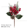 Ramas de piñas artificiales navideñas transfronterizas, copos de nieve, agujas de pino, bayas, ramas de frutos rojos, ramas de decoración navideña, ramo de agujas de pino navideño