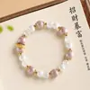Nova Pulseira Estilo Chinês Cloisonné Esmalte Cinza Pulseira de Contas Joia Luxo Leve Nicho Feminino Melhor Amiga Presente de Estudante Ornamento Emoção