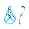 Conjunto de coleira e peitoral para cachorro com peitoral ajustável, alça acolchoada, guia redonda para passear com cães pequenos e médios, em estoque