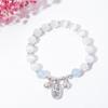Ins pulsera de cristal de ópalo blanco estilo coreano anillo único Moda para mujer cristal rosa calcedonia Campana pulsera joyería al por mayor