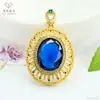 Ai Yu Colgante de Cristal Retro Británico Collar de Imitación de Rubí y Zafiro Comercio Electrónico Transfronterizo Transmisión en Vivo Venta al por Mayor S5111205