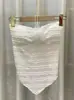 Chaleco Irregular con Cordones al Cuello Estilo Coreano para Mujer Verano Chica Caliente con Almohadilla en el Pecho Tirantes Estilo Vacaciones Top sin Espalda sin Mangas