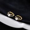Pendientes de plata de ley S925, estilo frío, sencillos, de doble línea, con perla, estilo francés, diseño Chanel, elegantes y de moda.