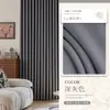 Cortinas Blackout Estilo Algodón y Lino Sala de Estar Dormitorio Ventana Saliente Balcón Gris Moderno Simple Tela Doble Cara Shaoxing Keqiao