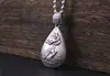 Joyería de pie de plata S990 al por mayor colgante de calabaza de plata tailandesa retro colgante de collar para mujer Guanyin palabra de la suerte con colgante de paz