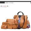 Bolso Transfronterizo para Mujer 2020 Otoño Nuevo Bolso Europeo y Americano de PU para Mujer Juego de Cuatro Piezas Bolso Grande Portátil Cruzado para Mujer