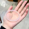 Pulsera de Ágata Luna Blanca con Gelatina de Lichi Brasileño Transparente Hielo Puro Tipo Alto Hielo Blanco Calcedonia Redonda Delgada Pulsera Estilo Chino