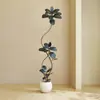Plantas Verdes Artificiais, Árvore de Borracha Preta de Luxo de Alta Qualidade, Figueira Lira, Árvore Decorativa Artificial de Chão de Alta Qualidade para Sala de Estar Interna