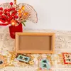 Mini Brocado de Canção Cartão Rígido Vazado Suporte de Exibição de Porta-Retrato 3D DIY Manual Papel Xuan Presente Cultural Moldura de Caligrafia Moldura