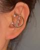 Brincos de Tarraxa Minimalistas com Detalhes em Diamante, Design de Folha Relâmpago, Brincos Helix para Mulheres, Design de Linha
