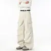 Ropa de Hombre Feng She / Pantalones Cargo de Pierna Ancha Lavados Desgastados Estilo Retro Americano Pantalones Largos Rectos Holgados Pantalones de Pierna Ancha Rectos Hombre