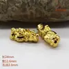 Direto da Fábrica Liga Ouro Banhado Prata Banhado Pixiu Furo Grande Contas Contas Separadoras Pulseira Colar com Contas Atacado