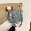 Bolso Pequeño Tejido Estilo Coreano Mujer 2025 Primavera y Verano Nuevo Estilo Occidental Retro Cadena Lana Bolso Cuadrado Pequeño Transfronterizo Bolso de Mujer