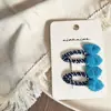 Horquilla de Pelo con Flor de Punto de Peluche, Lazo y Corazón para Niños, Pinza Lateral, Pinza para Flequillo de Nian Nian