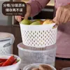 Caixa de Drenagem de Grau Alimentício para Uso Externo Doméstico Geladeira Armazenamento Refrigerado de Frutas e Verduras Caixa Plástica Redonda Selada