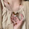 Nuevo collar de borla de mariposa estilo chino para mujer, cadena popular estilo étnico para la clavícula, accesorio de cuerda trenzada larga vintage