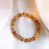 Pulsera de Ojo de Tigre con Cuentas de Cristal Torre Amarilla para Mujer, Pulsera de Nicho de Lujo Ligero, Joyería de Mano de Cristal de Moda Elegante para Celebridades de Internet