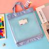 Bolsa de classificação de assunto de malha portátil Saco de arquivo de escritório material de armazenamento de papel transparente de grande capacidade saco tutorial de lição de casa