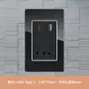 Tomada Italiana Tipo 118 Vidro Preto 16A com Porta USB+Tipo C Painel Embutido de 3 Posições