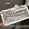 Estuche transparente serie gato combinado, estilo ins, alto atractivo estético, caja de papelería de gran capacidad para estudiantes, estuche de almacenamiento para niñas