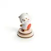 Adornos Rotatorios de Cerámica para Animales Pequeños Conejo de Cerámica Mahjong Gato de la Fortuna Juguetes Giratorios Regalos Adornos Artesanales