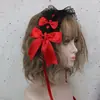 Lolita Menina Suave Japonesa Doce Lolita Faixa de Cabelo Headdress de Renda Preta Versátil KC Acessórios de Cabelo Preto Escuro Matador