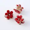 Presilha de Flor Elegante com Pedras de Diamante, Presilha de Cabelo Elegante e Luxuosa, Presilha de Cabelo Doce e Versátil Estilo Coreano, Presilha de Flor Única em Liga de Zinco