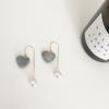 E893 moda gamuza estéreo amor colgante aretes largos temperamento geométrico europeo y americano aretes de perlas mujeres venta al por mayor