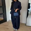 Outono 2026 Nova Roupa Feminina Moda Transfronteiriça Europeia e Americana Conjunto de Duas Peças Elegante Terno para o Trabalho com Calça de Pernas Largas