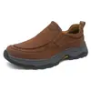 Sitio web independiente Amazon transfronterizo más vendido, zapatos de cuero para hombre, talla grande, slip-on, mocasines casuales ligeros para hombre