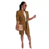 AL205 Estação Independente Amazon Conjunto Feminino Europeu e Americano Blazer Shorts Peça Dupla Primavera e Verão Conjunto Casual