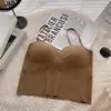 Ropa Interior Hermosa de Seda de Hielo Espalda Descubierta Taza Integrada Fija con Almohadilla en el Pecho Ropa Interior Camisola Pequeña Tirantes Ajustables Estilo Bandeau para Niña