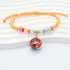 Pulsera Luminosa Infantil del Festival del Bote del Dragón Nezha Ao Bing Dibujo Animado Lindo Doble Cara Cuentas de Vidrio Colgante de Vidrio Ajustable