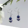 Estilo de celebridade boutique de luxo brincos de safira tipo gota brincos de franja elegantes e luxuosos joia de gancho de orelha