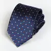 Directo de fábrica ropa formal para hombre moda profesional negocio corbata 8cm patrón de lunares azul nueva corbata para traje