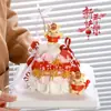 Decoração de Bolo de Feliz Ano Novo 2026 Figuras de Frutas Cristalizadas e Lingotes de Ouro Acrílicos Decorações de Confeitaria para Véspera de Ano Novo e Festival da Primavera
