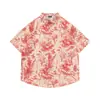 Camisas Hawaianas de Manga Corta New Retro Transfronterizas para Hombres y Mujeres, Casual Modernas Holgadas para Parejas, Camisas Florales de Playa para Vacaciones