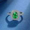 Nuevo Anillo Paraíba Natural Imitación Explosiones en Vivo Microincrustado Full Diamond Diamante de Alto Carbono Forma de Pera Anillo Abierto para Mujer