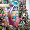 Bolas de Natal Bolas Plásticas Acessórios de Decoração para Árvore de Natal Caixas com Grade de Nove Quadrados 6 Bolas Pintadas Conjunto de Bolas de Formato Especial