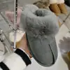 Primer Encuentro Temporada 2026 Nuevas Pantuflas Cerradas Otoño/Invierno Suela Plana Peludas Espesas Cálidas Para Usar al Aire Libre Pantuflas de Mujer