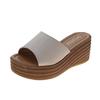 Sandalias de Comercio Exterior para Mujer 2024 Primavera y Verano Zapatos de Mujer con Tacón de Cuña Zapatos Planos de Suela Gruesa con Punta Redonda Pantuflas Boca de Pez Zapatos Casuales