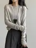Camiseta de Manga Larga para Mujer 2025 Nueva Popular Otoño Cuello Redondo Capa Base con Aspecto Adelgazante de Gama Alta Top