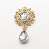 Placa de flor de aleación de gota de agua transfronteriza con diamantes de imitación acrílicos, accesorios de joyería DIY, accesorios de base de oro y plata, pendientes y colgantes