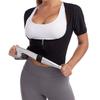 Faja Moldeadora de Sudor para Mujer Transfronteriza, Ropa Interior de Soporte para el Pecho, Corsé de Yoga, Control Abdominal, Traje de Sudor para Fitness, Sudadera con Cremallera