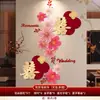 Abanicos de Flores para Decoración de Bodas, Personajes de Felicidad para Bodas, Decoración para Sala de Estar, Dormitorio, Vestíbulo, Set de Guirnaldas de Fondo de Pared Dopamina para Bodas