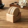 Juego de posavasos japoneses de nogal negro, tapete aislante de madera, posavasos creativos de madera para platillo de té, 6 piezas, tapete de haya