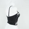Camisola de Hueso de Pescado de Plástico para Cintura, Camisola Larga para Mujer, Top con Cadena de Hojas y Perlas, Cubre Vientre, Adelgazante, Chica Atractiva