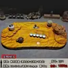 Peça Inteira de Madeira Dourada Nanmu para Bandeja de Chá, Bandeja de Chá Doméstica Feita à Mão, Mesa de Chá com Escultura de Raiz de Jacarandá, Bandeja de Chá com Drenagem, Conjunto de Chá