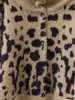 Nuevo Cardigan de Punto Retro con Estampado de Leopardo, Cuello Alto, Terciopelo de Imitación de Visón, Estilo Holgado Perezoso, Chaqueta Suéter para Mujer, Otoño e Invierno 2025
